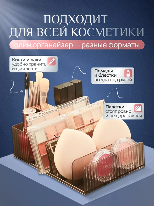 Органайзер для мелочей и косметики 17x11.5x5 см 1 шт abs, 17x11.5x5 см, 1 шт, фото 2