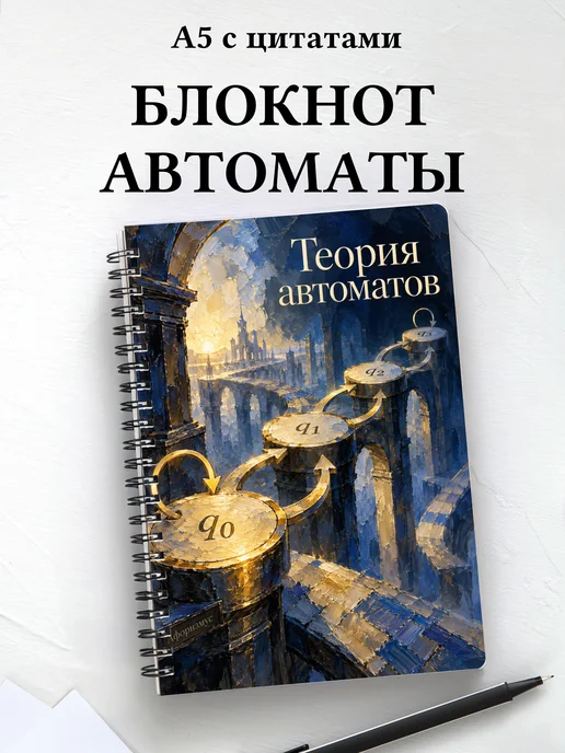 Блокнот Теория автоматов с мотивирующими цитатами