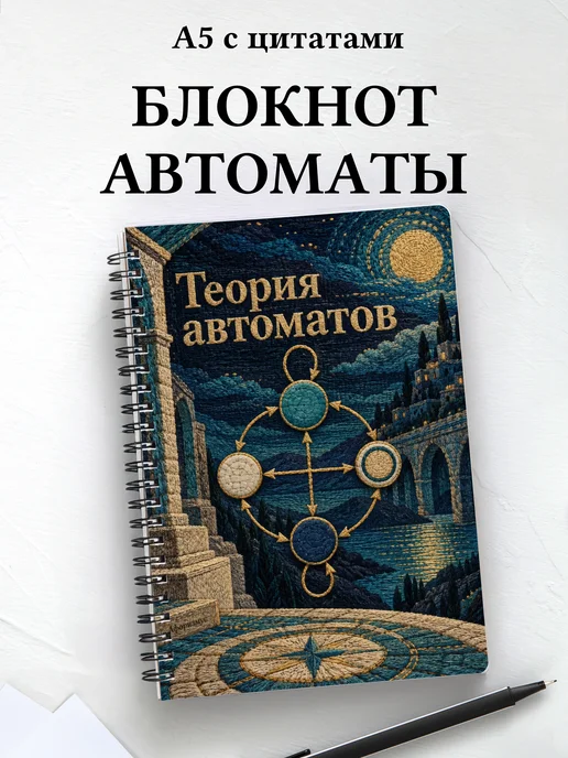 Блокнот Теория автоматов с мотивирующими цитатами