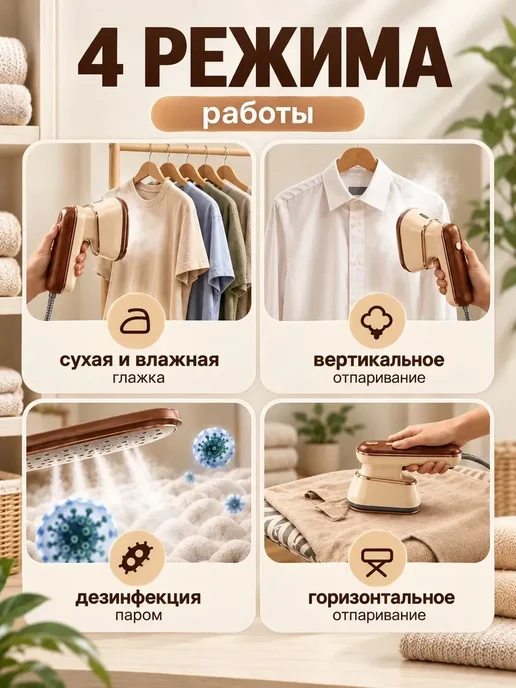 Отпариватель ручной для одежды 1400 Вт парогенератор 250 мл, белый, фото 2