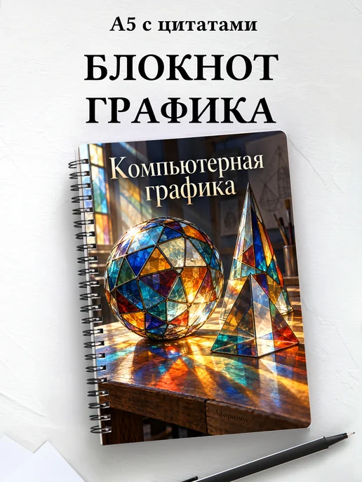 Блокнот Компьютерная графика с мотивирующими цитатами
