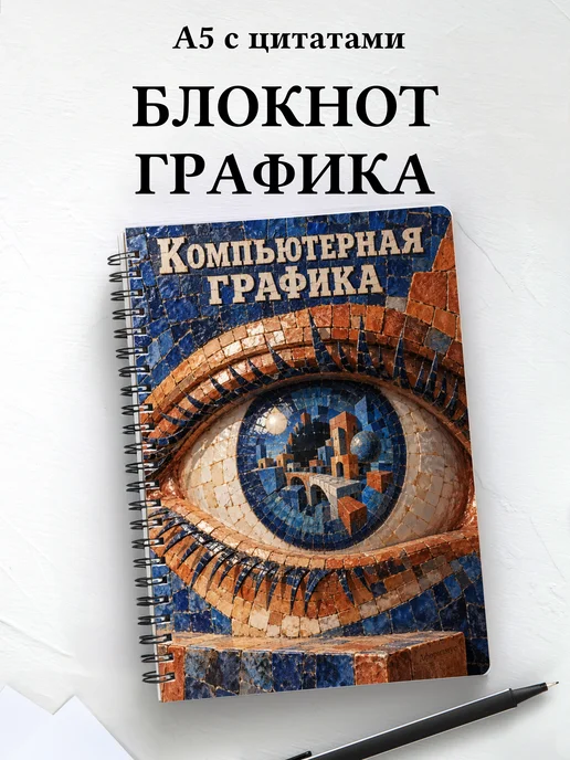 Блокнот Компьютерная графика с мотивирующими цитатами