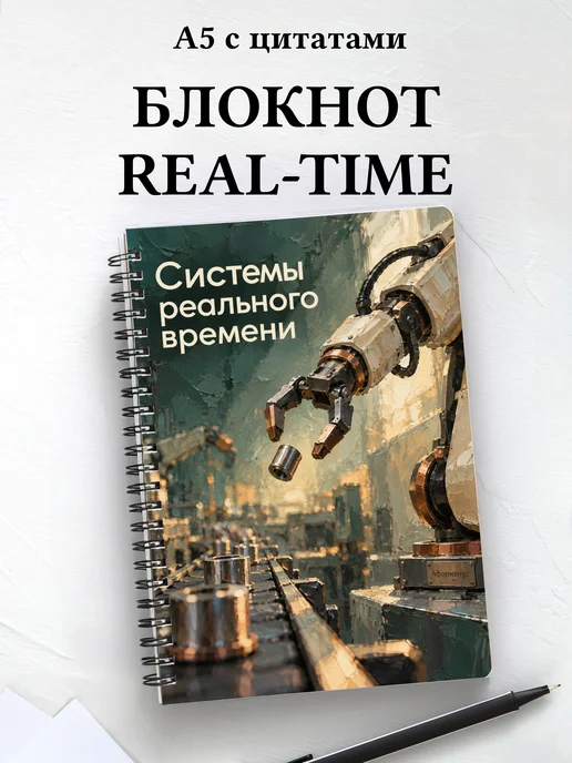 Блокнот Системы реального времени с мотивирующими цитатами