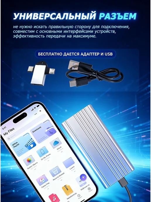 Внешний жесткий диск 4 тб SSD，Мобильные телефоны, компьютеры, 4 ТБ, фото 3