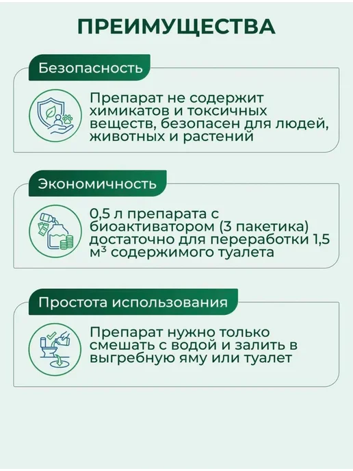 Бактерии для септиков и выгребных ям Горыныч - 0,5 л, 500 мл, фото 2