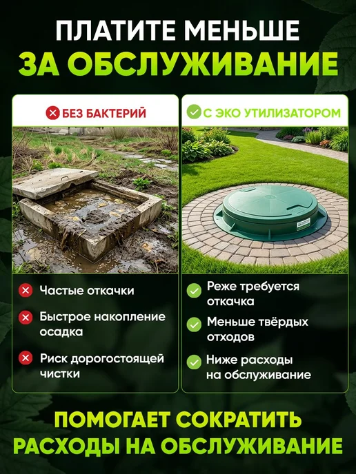 Бактерии для септиков, туалетов, канализации, выгребных ям, вариант, фото 5