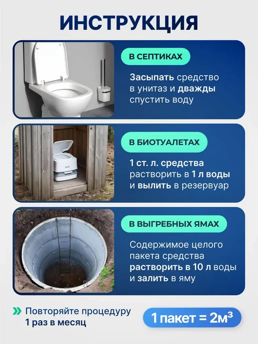 Бактерии для септиков и выгребных ям 5шт, YARCHE, 5 шт, фото 6