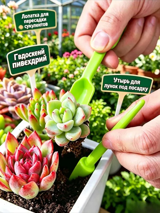 Садовый совок пластиковый зеленый, 15.8 см, зеленый, фото 2