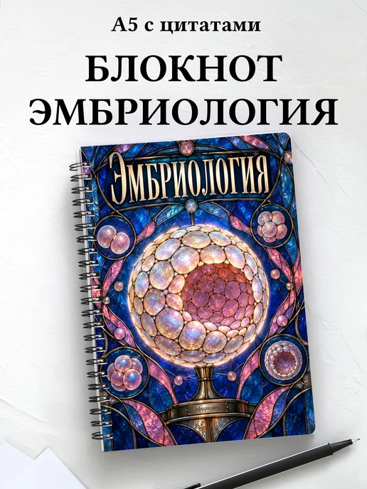 Блокнот Эмбриология с мотивирующими цитатами