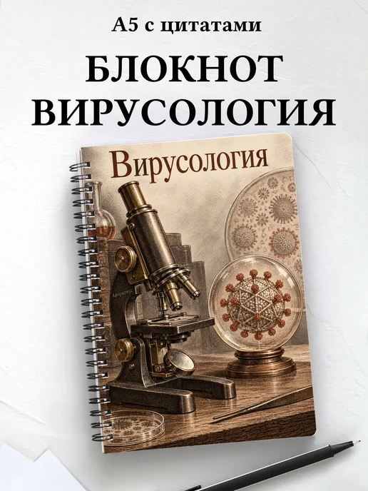 Блокнот Вирусология с мотивирующими цитатами