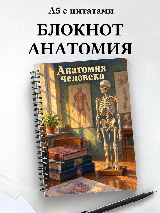 Блокнот Анатомия человека с мотивирующими цитатами