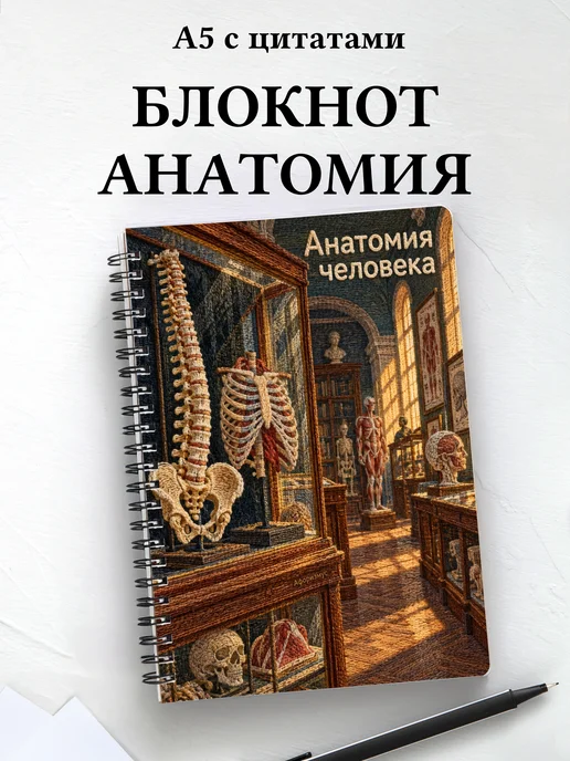 Блокнот Анатомия человека с мотивирующими цитатами