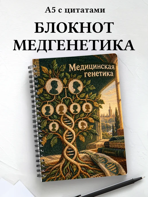 Блокнот Медицинская генетика с мотивирующими цитатами