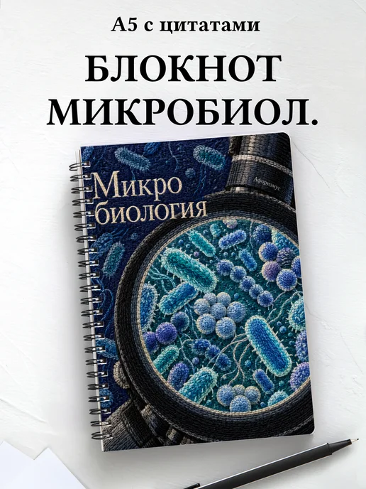 Блокнот Микробиология с мотивирующими цитатами