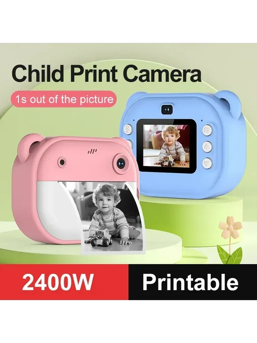 Детская фотокамера мгновенной печати Polaroid Розовый, pink, розовый, фото 2
