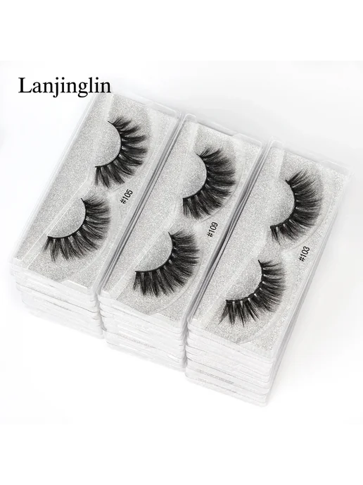 Lanjinglin Накладные ресницы 3D пушистые Mix 20 pairs, розовый, фото 6