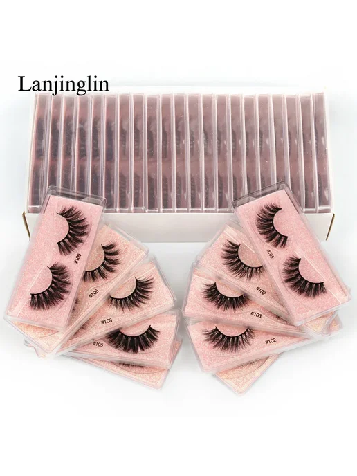 Lanjinglin Накладные ресницы 3D пушистые Mix 20 pairs, серебристый, фото 3