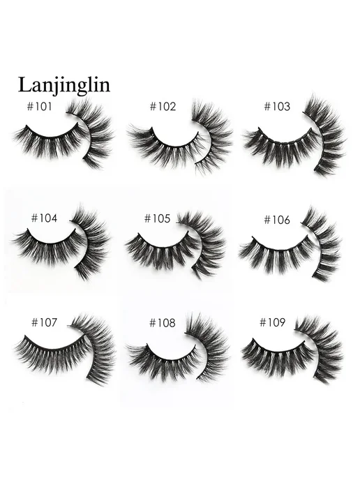 Lanjinglin Накладные ресницы 3D пушистые Mix 20 pairs, серебристый, фото 7