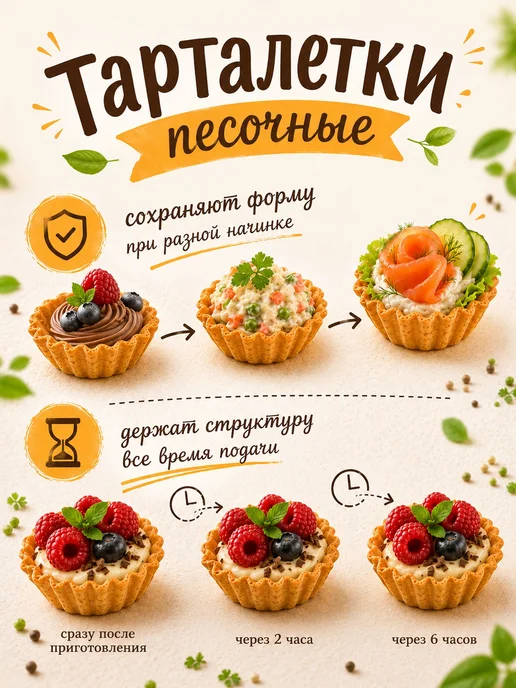Тарталетки для закусок, 24 шт 96 г, 24 шт, 96 г, фото 2