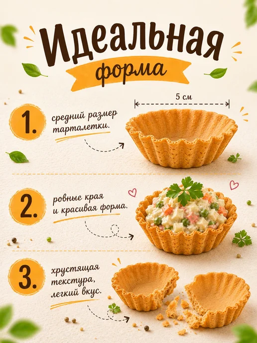 Тарталетки для закусок, 24 шт 96 г, 24 шт, 96 г, фото 4