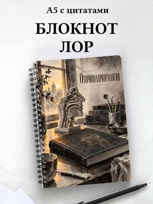 Блокнот Оториноларингология с мотивирующими цитатами