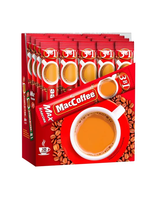 Кофейный напиток MacCoffee Maх 3в1 Классик растворимый 3в1, вариант, фото 2