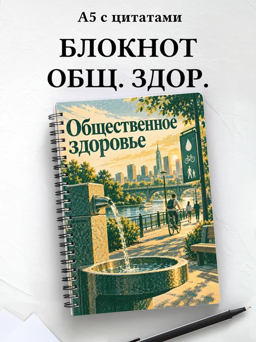 Блокнот Общественное здоровье с мотивирующими цитатами