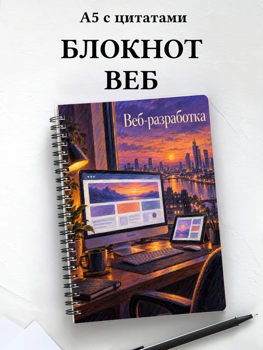 Блокнот Веб-разработка с мотивирующими цитатами