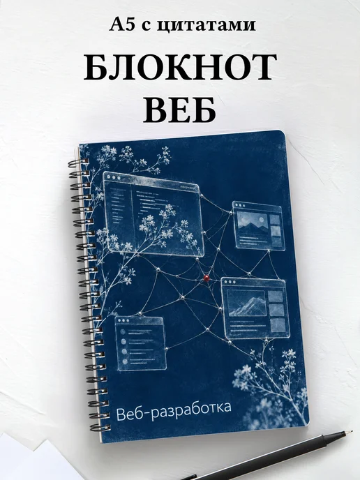 Блокнот Веб-разработка с мотивирующими цитатами