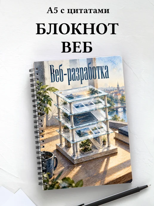 Блокнот Веб-разработка с мотивирующими цитатами