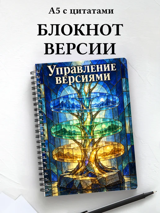 Блокнот Управление версиями с мотивирующими цитатами
