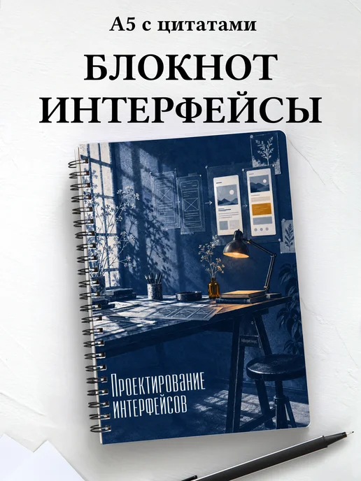 Блокнот Проектирование интерфейсов с мотивирующими цитатами