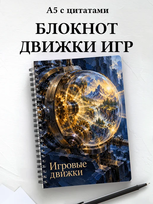 Блокнот Игровые движки с мотивирующими цитатами