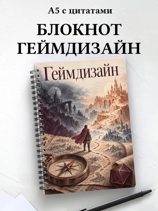 Блокнот Геймдизайн с мотивирующими цитатами