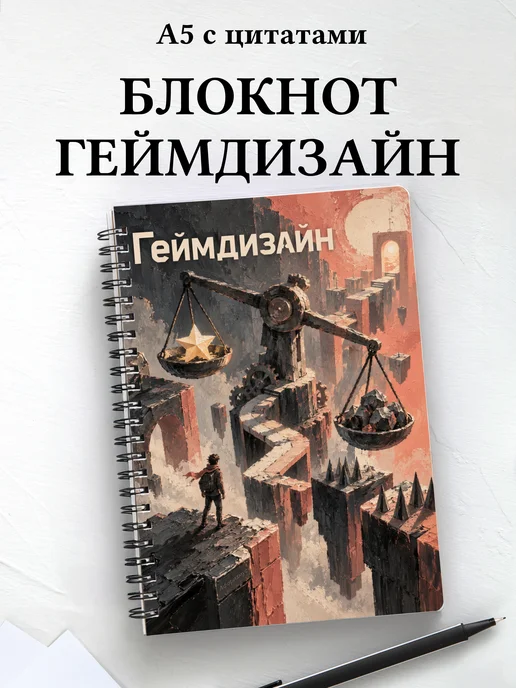 Блокнот Геймдизайн с мотивирующими цитатами
