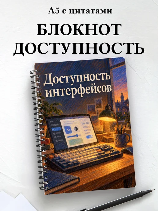 Блокнот Доступность интерфейсов с мотивирующими цитатами