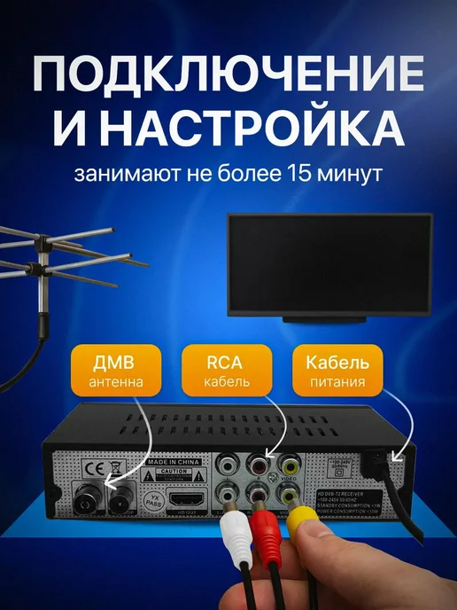 Приставка для цифрового ТВ, цифровой ресивер для просмотра 2, черный, фото 3