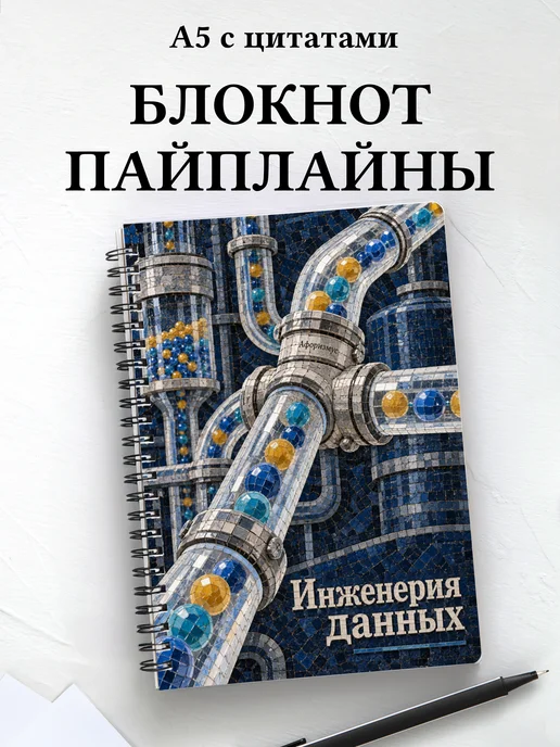 Блокнот Инженерия данных с мотивирующими цитатами