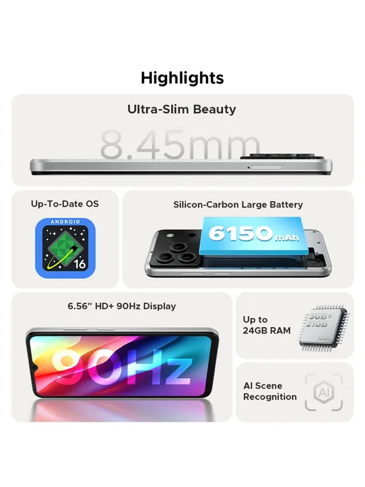 Смартфон DOOGEE Note 56 3/64 ГБ, белый, фото 3