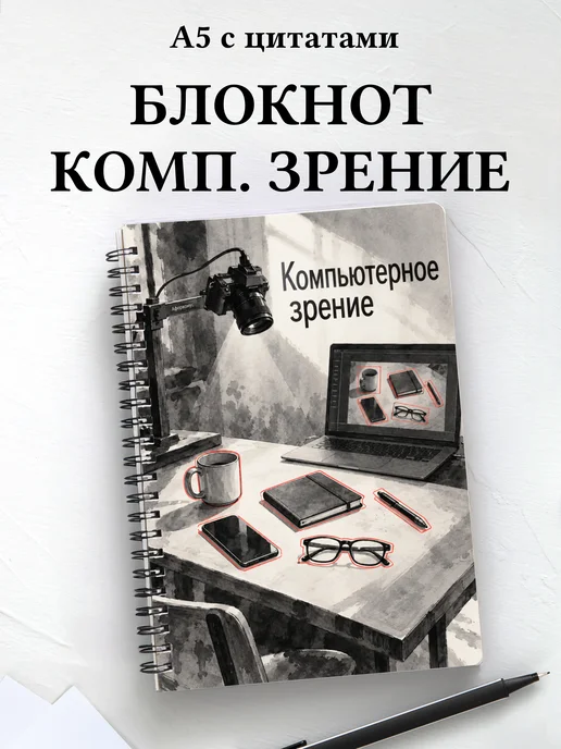Блокнот Компьютерное зрение с мотивирующими цитатами