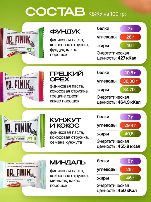 Финиковые конфеты Ассорти 1кг без сахара, 1 кг, фото 2