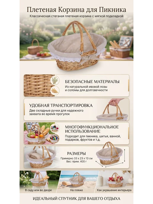 Корзина для пикника, вариант, фото 3