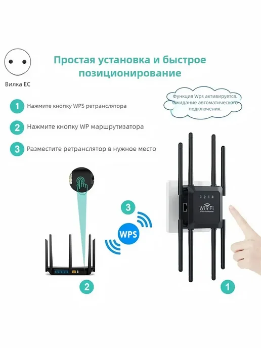 WiFi репитер Mesh 300 Мбит с, 8 антенн, IP67, вариант, фото 2