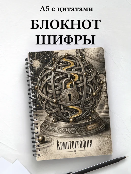 Блокнот Криптография с мотивирующими цитатами
