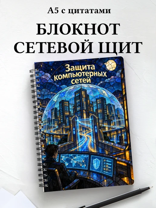 Блокнот Защита компьютерных сетей с мотивирующими цитатами