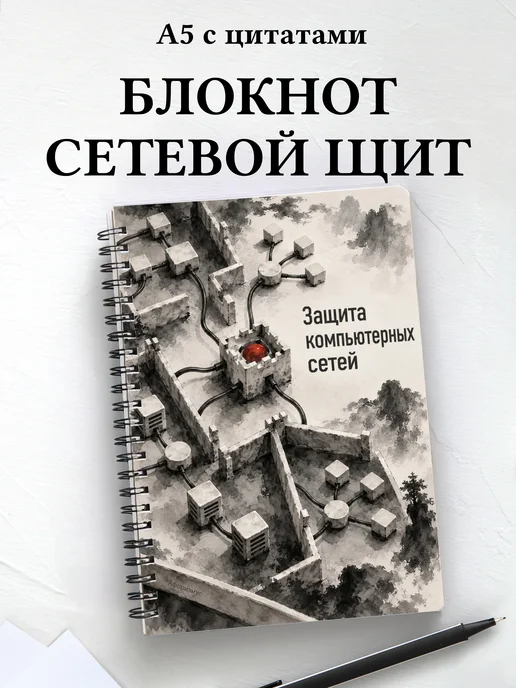 Блокнот Защита компьютерных сетей с мотивирующими цитатами