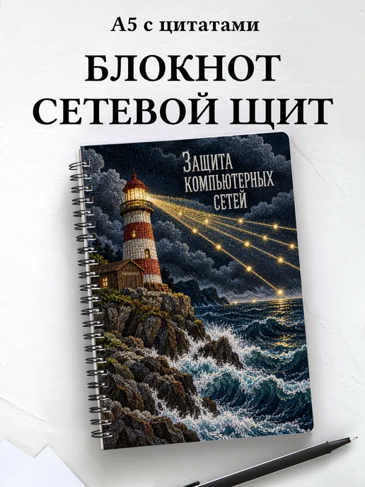 Блокнот Защита компьютерных сетей с мотивирующими цитатами
