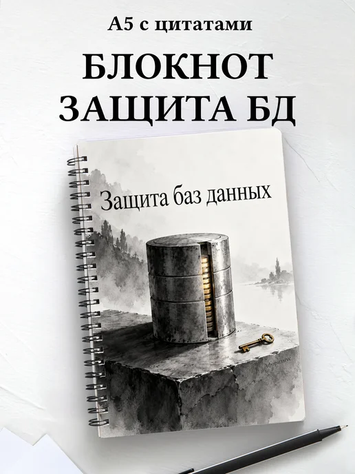Блокнот Защита баз данных с мотивирующими цитатами