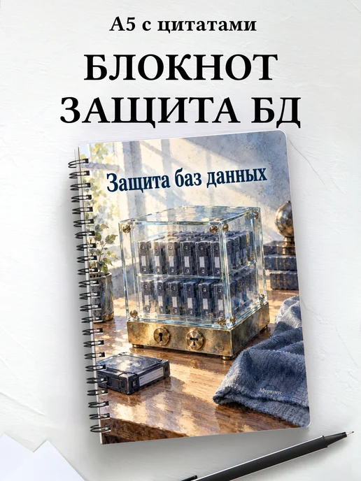 Блокнот Защита баз данных с мотивирующими цитатами