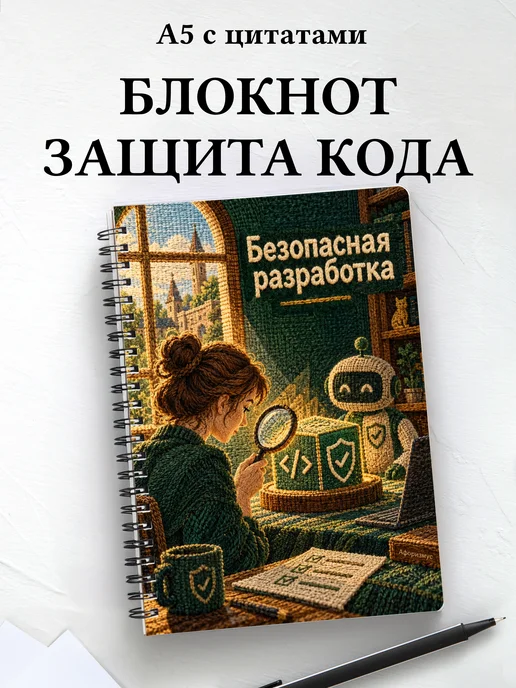 Блокнот Безопасная разработка с мотивирующими цитатами